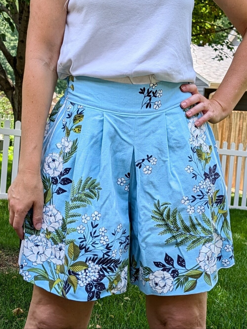 ooak SHORTS made from a VINTAGE TABLECLOTH S